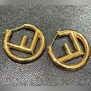 F is Fendi small hoop earrings